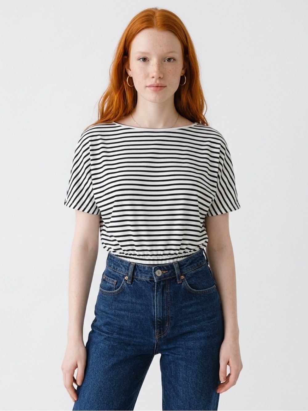 Amazon Black & White Striped Women's Bodysuit